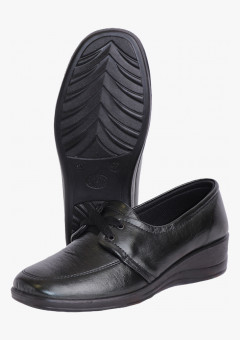 Туфли женские на шнуровке черные иск. кожа