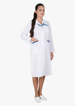 Халат СИРИУС-ЛИЗА женский белый с бирюзовым