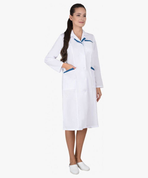 Халат СИРИУС-ЛИЗА женский белый с бирюзовым