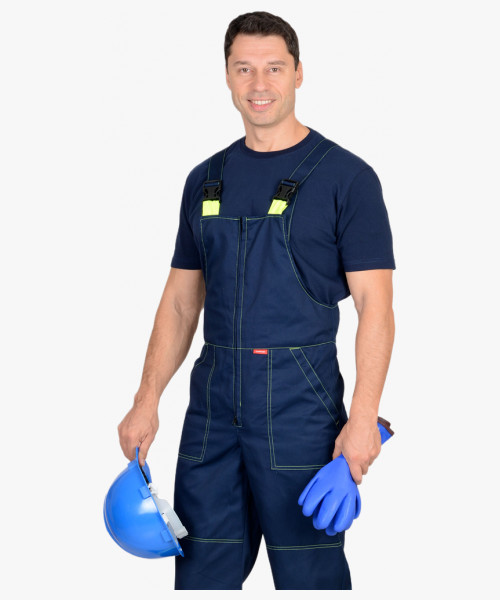 Костюм СИРИУС-ТЕРМИНАЛ куртка, п/к, темно-синий с лимонным и СОП