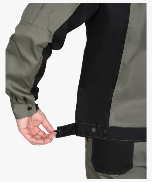 Костюм СИРИУС-СТАН куртка, брюки оливковый с черной и красной отделкой