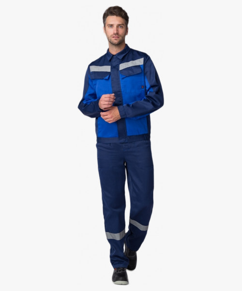 Костюм Мастер (тк.Смесовая,210) п/к, т.синий/васильковый