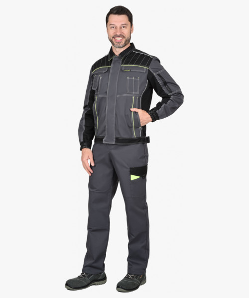 Костюм мужской летний СИРИУС-ПРЕСТИЖ куртка, брюки, СВ кант, серый