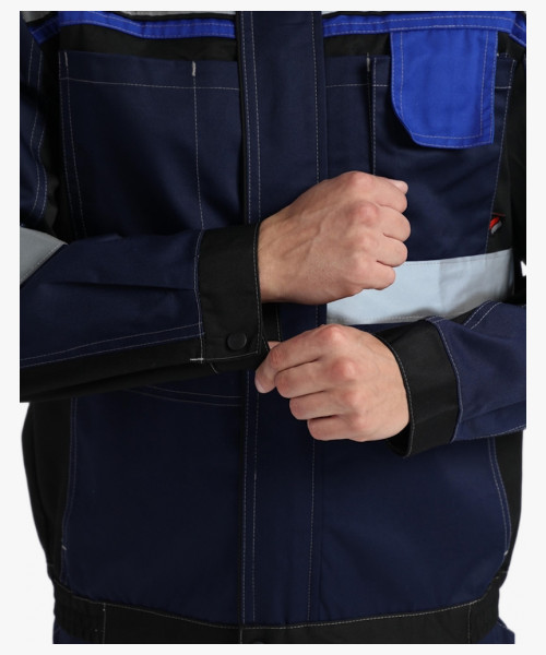 Костюм Виват-1 Премиум IMP (тк.Смесовая,240) брюки, т.синий/черный/васильковый