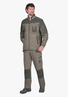 Костюм СИРИУС-ТОКИО куртк. , брюки т. песочный с хаки 100%х/б пл. 265 г/кв.м