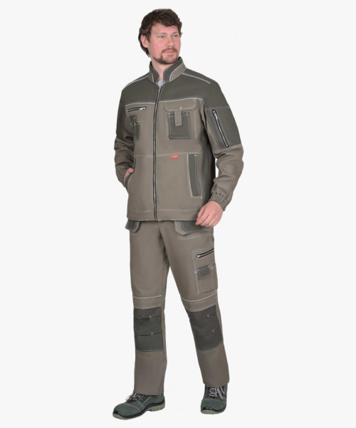 Костюм СИРИУС-ТОКИО куртка, брюки т. песочный с хаки 100% х/б пл. 265 г/кв.м