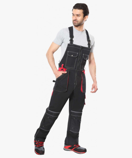 Полукомбинезон СИРИУС-АГАТ черный с красным пл. 260 г/кв.м. ВО отделка