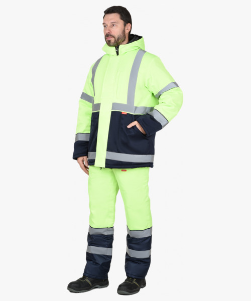 Костюм мужской СИРИУС-МАГИСТРАЛЬ-3 куртка, п/к, тк.Гретта, лимонный