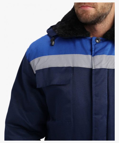 Куртка зимняя Стандарт (тк.Смесовая,210), т.синий/васильковый