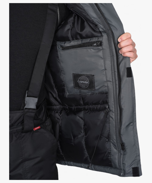 Костюм СИРИУС-КОМФОРТ куртка, брюки, темно-серый с черным