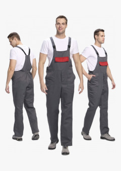 Полукомбинезон для ИТР (тк.Смесовая,210), т.серый/красный