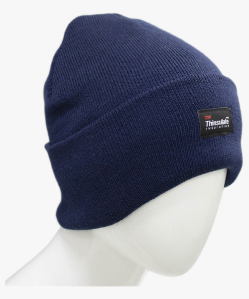 Шапка трикотажная двойная утепленная Север, темно-синий