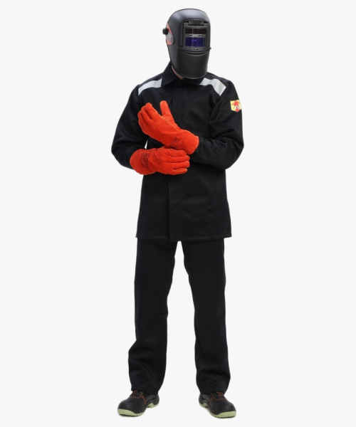 Костюм сварщика с усилением Арсенал-СОП 3 кл.защиты (тк.Хлопок-ОП,490) брюки, черный