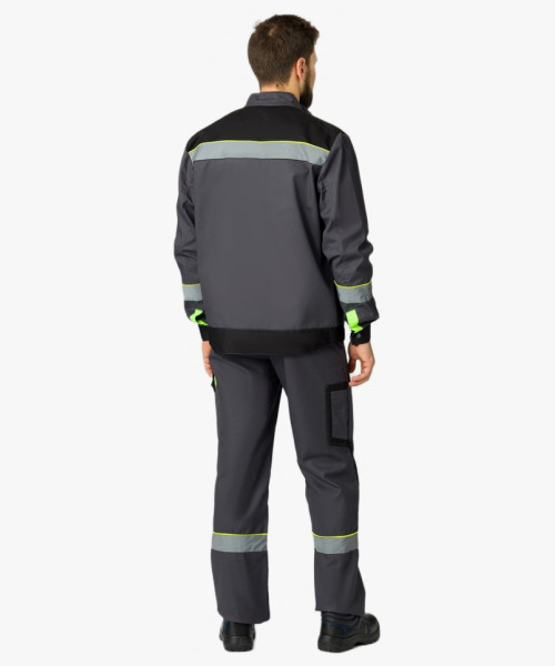 Костюм Ховард/Корвет (тк.Смесовая,240) п/к, т.серый/черный/лимонный