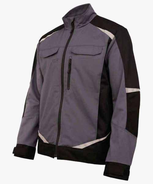 Куртка летняя мужская Brodeks KS202-C, 100% ХБ, цвет графит серый, чёрный