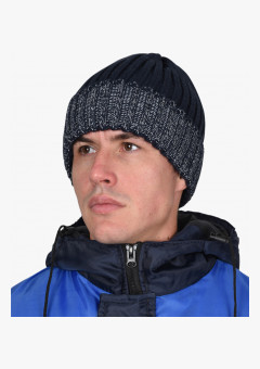 Шапка темно-синяя с СВ-элементами СИРИУС Юка, с утеплителем Тинсулейт (х12х60)