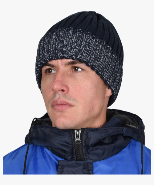 Шапка темно-синяя с СВ-элементами СИРИУС Юка, с утеплителем Тинсулейт (х12х60)