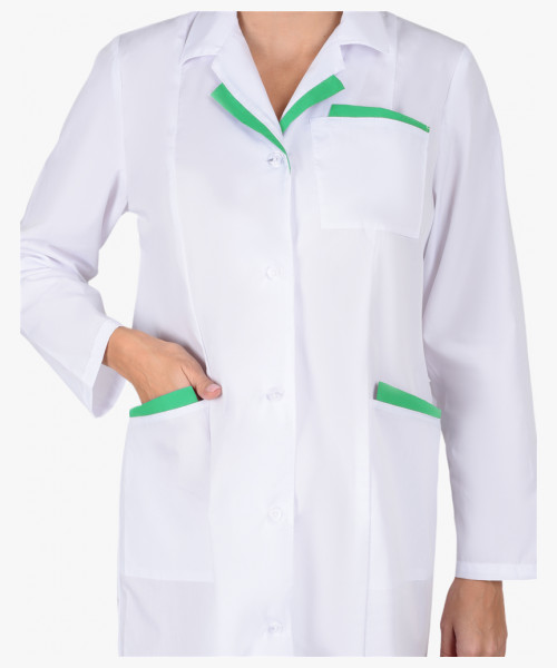 Халат СИРИУС-ЛИЗА женский белый с салатовым