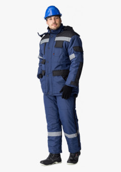 Костюм зимний Беркут (Таслан) п/к, темно-синий/черный