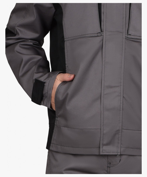 Костюм СИРИУС-ЦИТРИН куртка, брюки ср.серый с черным