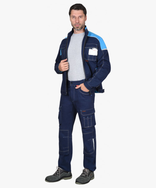 Костюм СИРИУС-ДЖЕТ куртк. , брюки синий с голубым тк. мех. стрейч с ВО