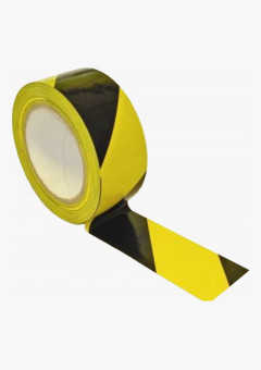 Лента оградительная 75мм/250м черно-желтая