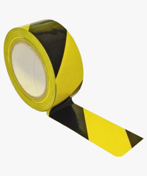 Лента оградительная 75мм/250м черно-желтая