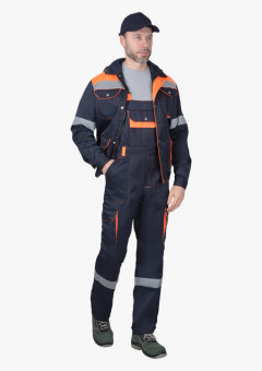Костюм СИРИУС-ТИТАН куртка, полукомбинезон синий с оранжевым и СОП