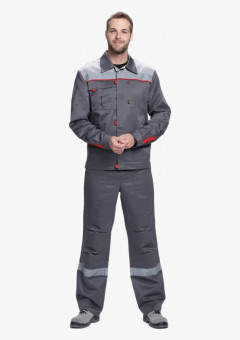 Костюм Фаворит-2 СОП усиленный IMP (тк.Смесовая,210) п/к, т.серый/серый/красный