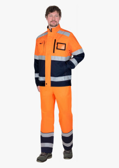 Куртка мужская летняя СИРИУС-ТЕРМИНАЛ-3-РОСС короткая, оранжевая с тёмно-синим