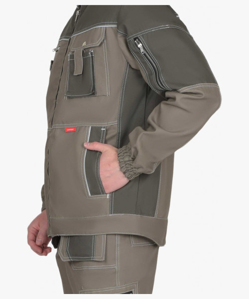 Костюм СИРИУС-ТОКИО куртка, брюки т. песочный с хаки 100% х/б пл. 265 г/кв.м