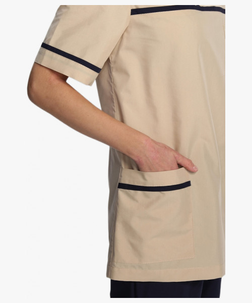 Костюм женский Ирис (тк.ТиСи), бежевый/т.синий