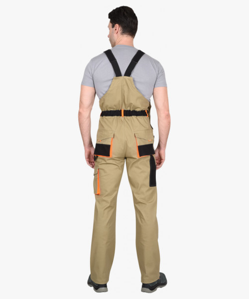 Полукомбинезон СИРИУС-МАНХЕТТЕН песочный с оранж. и черным тк. мех. стрейч пл. 250г/кв.м