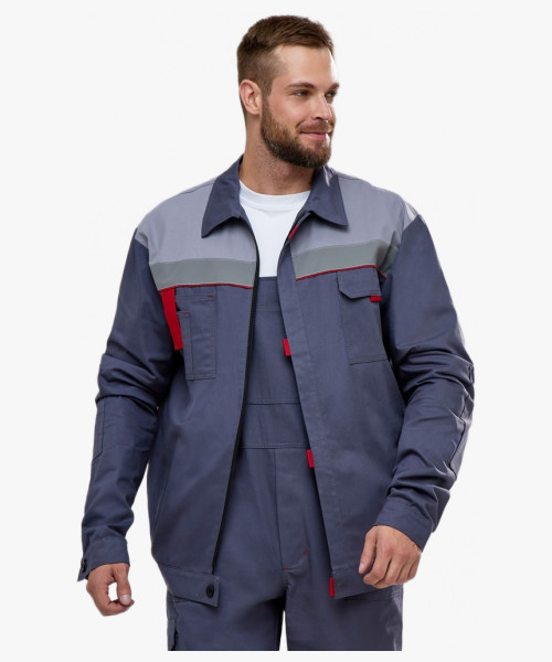 Костюм Флофт-2 СОП У. (тк.Саржа,250) п/к, т.серый/св.серый