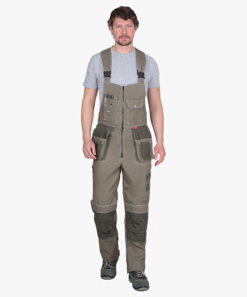 Костюм СИРИУС-ТОКИО куртка, полукомбинезон т. песочный с хаки 100% х/б пл. 265 г/кв.м