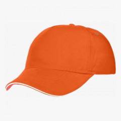 Бейсболка Classic, оранжевая с белым кантом