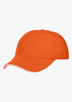 Бейсболка Classic, оранжевая с белым кантом