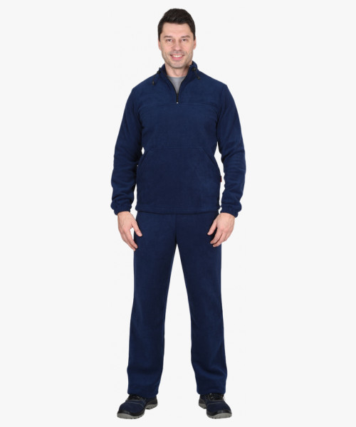 Костюм флисовый куртка, брюки темно-синий