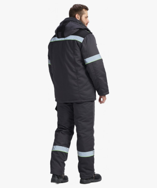 Костюм зимний Ховард (тк.Смесовая,240) п/к, т.серый/черный/лимонный