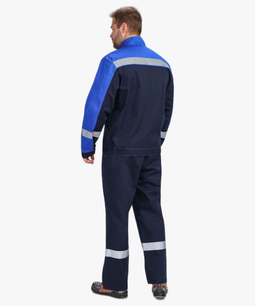 Костюм Бриготек-1 СОП (тк. Смесовая, 260) брюки, т.синий/васильковый