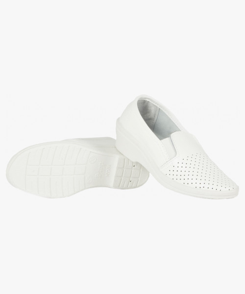 Туфли с перфорацией женские нат.кожа Аня ПВХ, белый