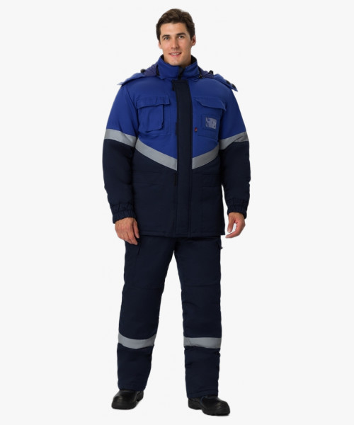 Костюм зимний Экспертный Антистат МВО (тк.Смесовая,245) п/к, т.синий/васильковый