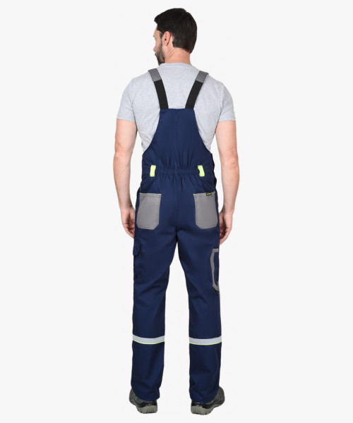 Костюм СИРИУС-СТАН куртка, п/к, синий со средне-серым и лимонной отделкой