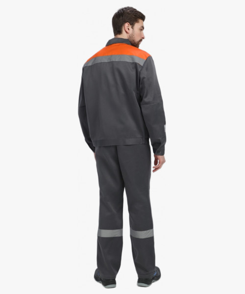 Костюм Лигор-1 СОП (тк.Смесовая,210) брюки, т.серый/оранжевый