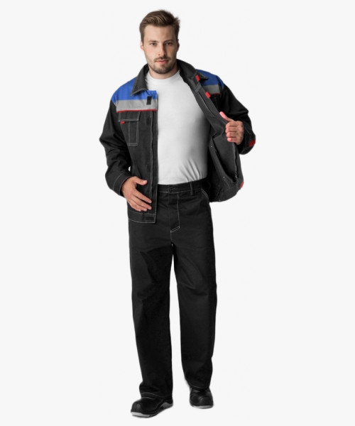 Костюм Флагман-Фаворит-1 СОП (тк.Саржа,250) брюки, т.синий/васильковый