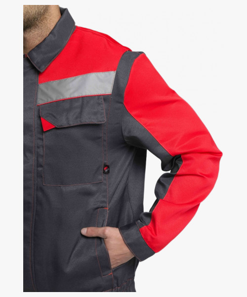 Костюм Сфера NEW (тк.Смесовая,210) п/к, т.серый/красный