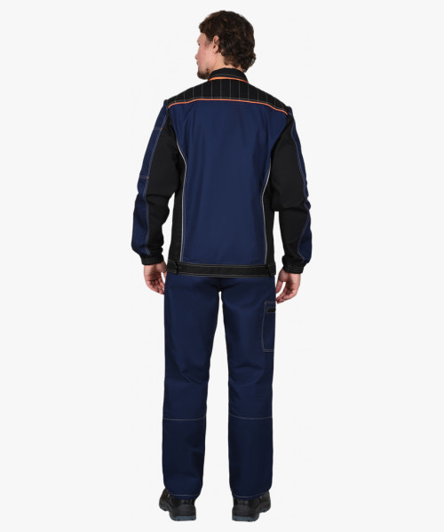 Куртка СИРИУС-ПРЕСТИЖ кор., синяя с черным и оранжевой отделкой