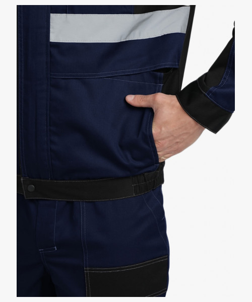 Костюм Виват-1 Премиум CH МВО (тк.Смесовая,240) брюки, т.синий/черный/васильковый