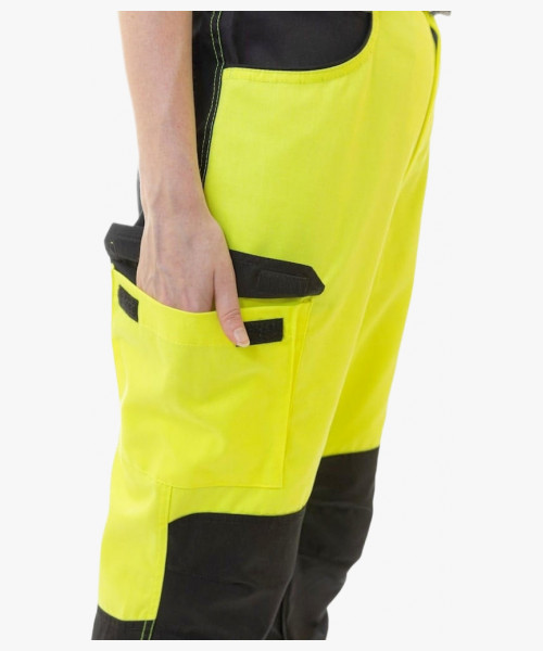 Брюки сигнальные женские Brodeks KS319, цвет жёлтый, чёрный