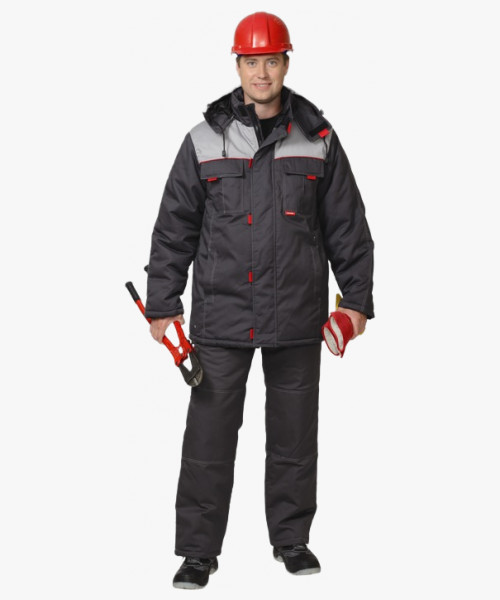 Костюм СИРИУС-ФАВОРИТ куртка дл., брюки тёмно-серый с серым